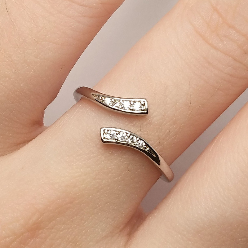 Adjustable Opening Silvey Ring - 1pc
